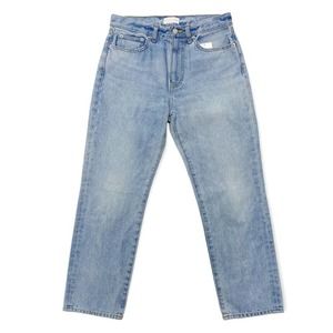 John Elliot Women’s High Rise Cropped Light Wash Denim Jeans Straight 27 New